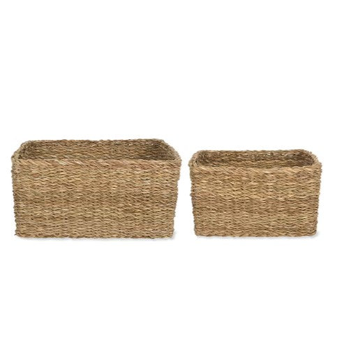 Brading Set of 2 Rectangular Baskets - Natural Garden Trading 1