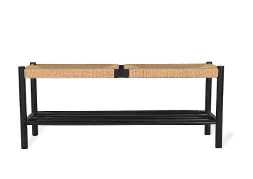 Longworth Black Hallway Bench Garden Trading 1