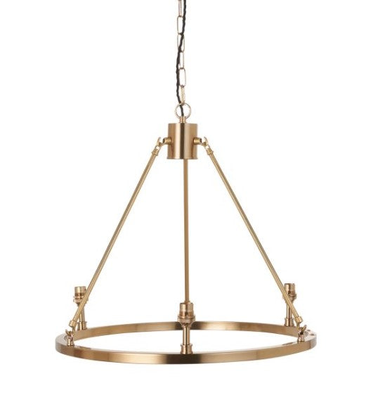 Chessington 3 Light Pendant Light - Brushed Aged Brass Endon 1