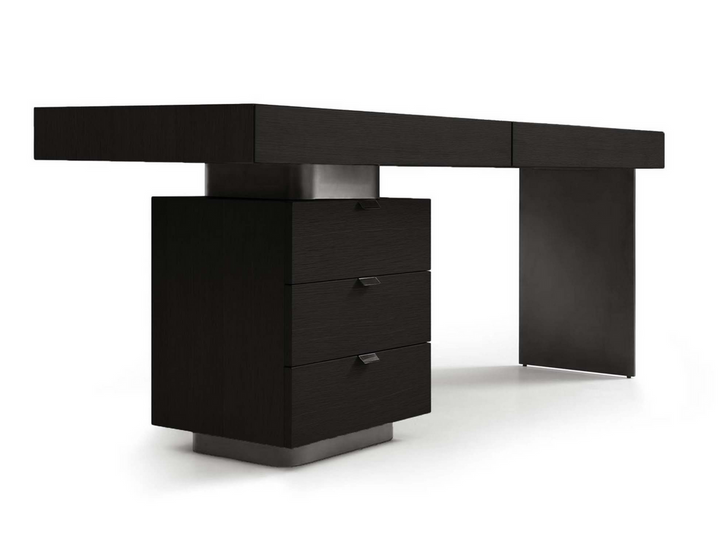 Oston Left Drawers Desk - Smoke Oak Tommy Franks 4