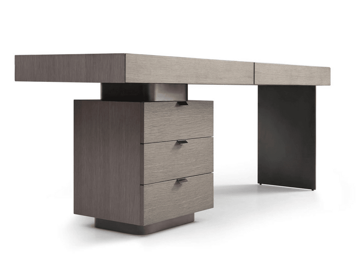 Oston Left Drawers Desk - Grey Tommy Franks 4