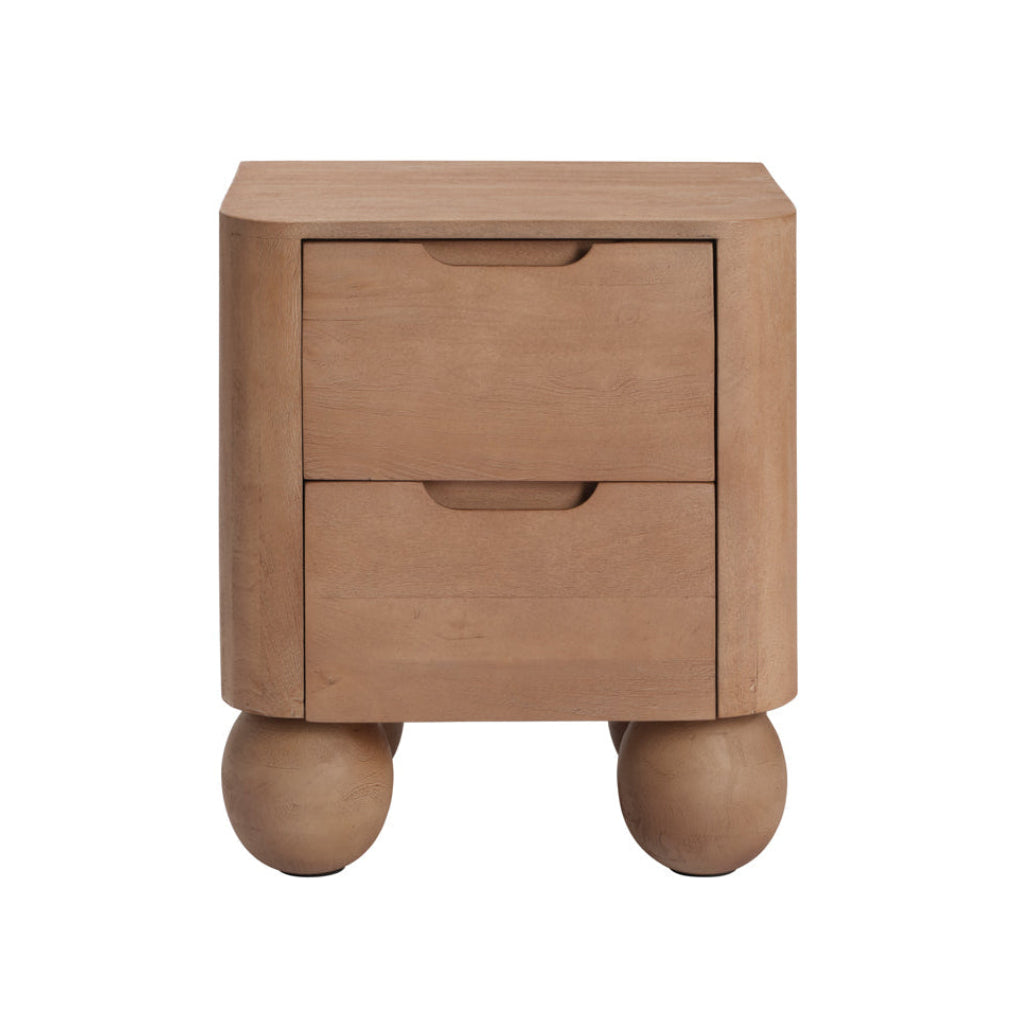 Shae Mango Wood Bedside Cabinet - Almond