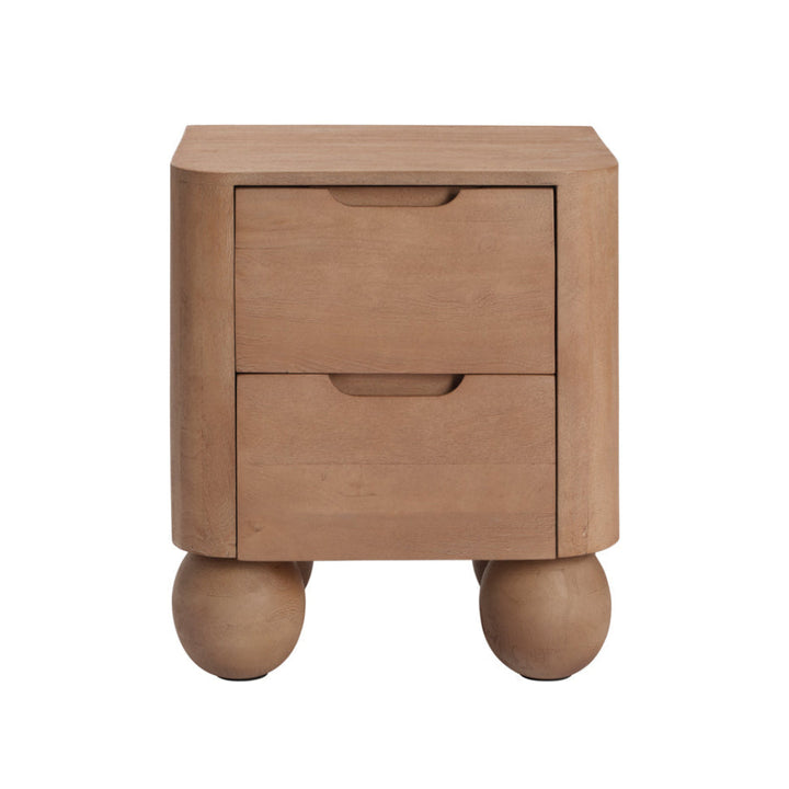Shae Mango Wood Bedside Cabinet - Almond