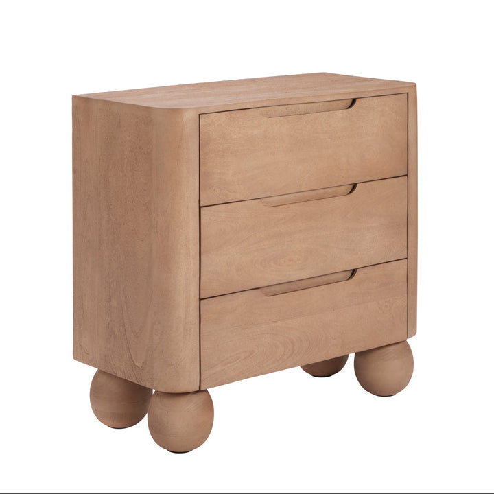 Shae Mango Wood 3 Drawer Chest - Almond