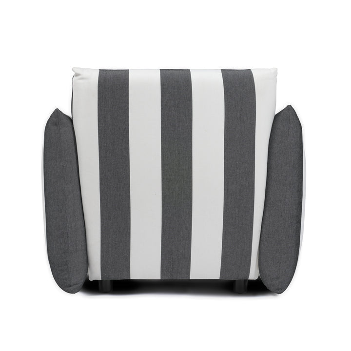 Sylvie Thick Stripe Armchair -  Black & White