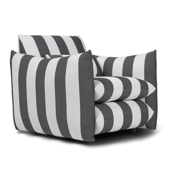 Sylvie Thick Stripe Armchair -  Black & White