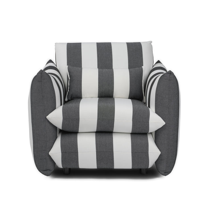 Sylvie Thick Stripe Armchair -  Black & White