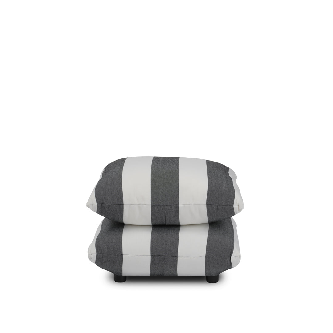 Sylvie Thick Stripe Pouffe -  Black & White