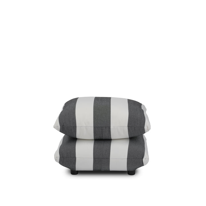 Sylvie Thick Stripe Pouffe -  Black & White