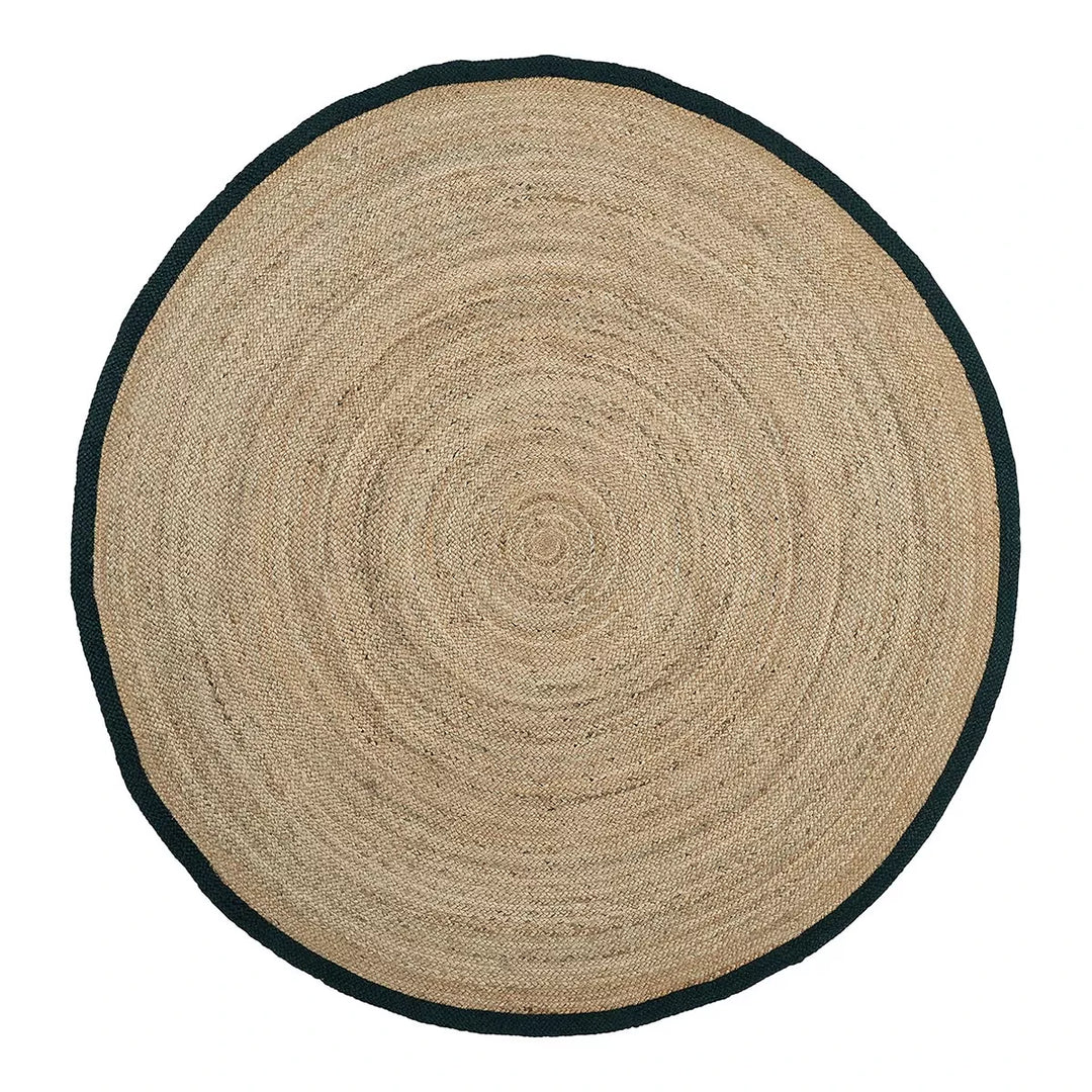 Circle Border Round Jute Rug