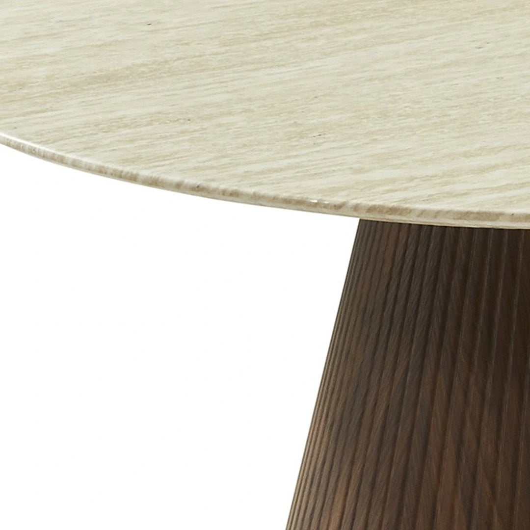 Milan Dining Table - Marble & Walnut