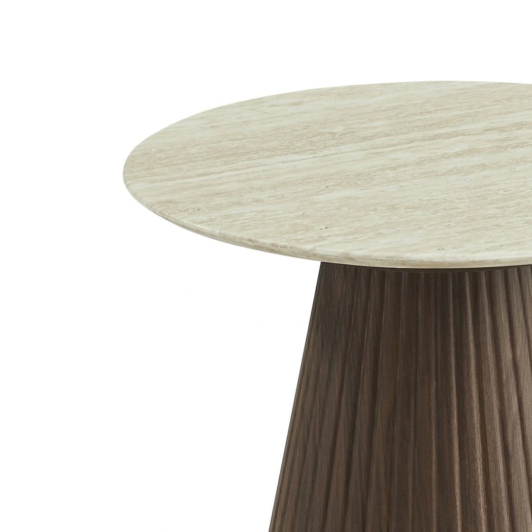 Milan Side Table - Marble & Walnut