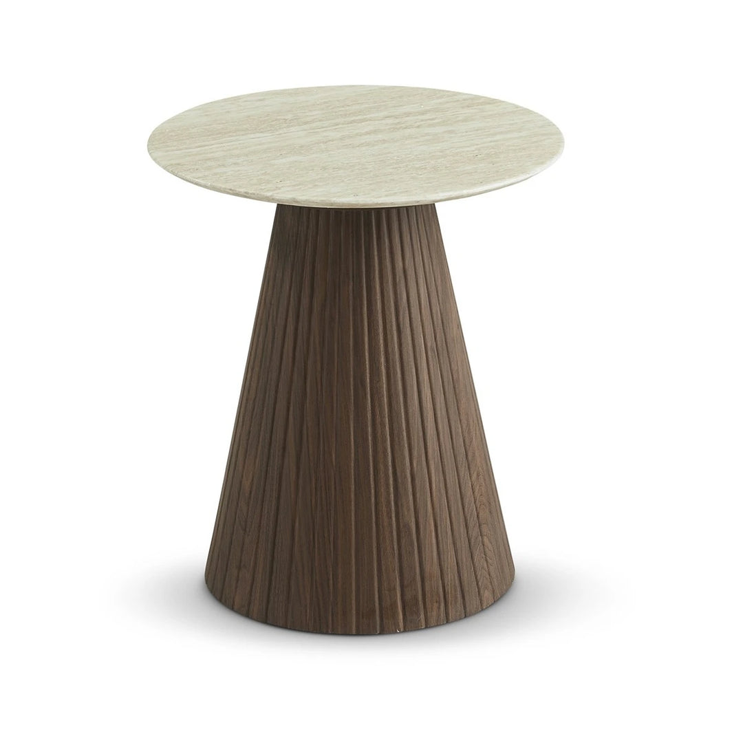 Milan Side Table - Marble & Walnut