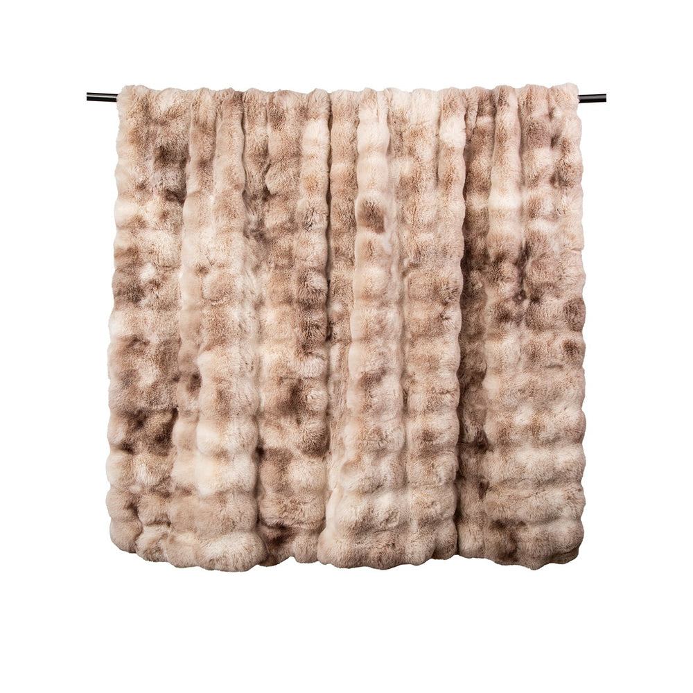 Bermondsey Textured Faux Fur Throw 150x180cm - Natural Malini 2