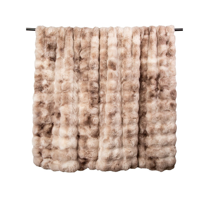 Bermondsey Textured Faux Fur Throw 150x180cm - Natural Malini 2