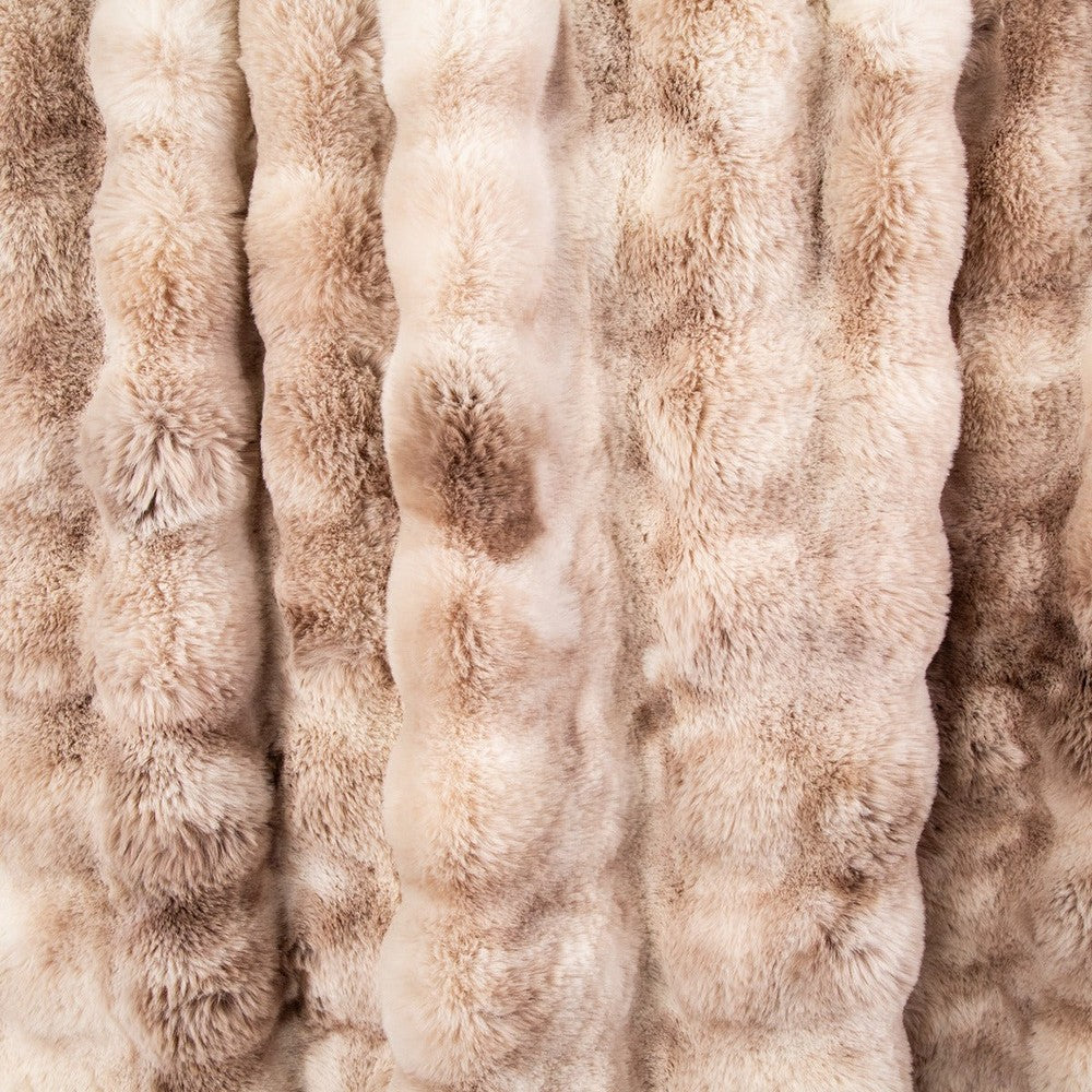 Bermondsey Textured Faux Fur Throw 150x180cm - Natural Malini 3