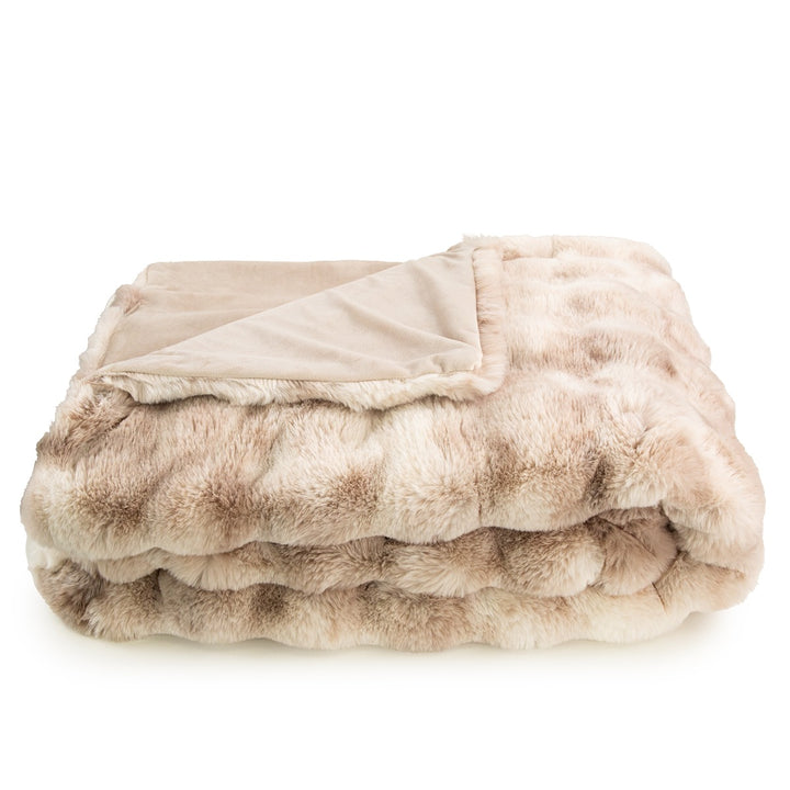 Bermondsey Textured Faux Fur Throw 150x180cm - Natural Malini 4