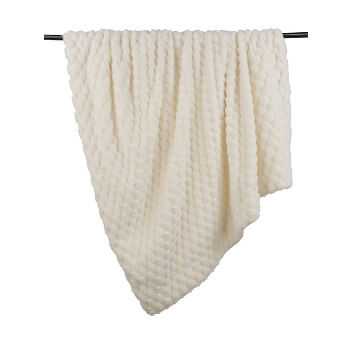 Koochikoo Textured Faux Fur Throw 130x170cm - Ivory Malini 2
