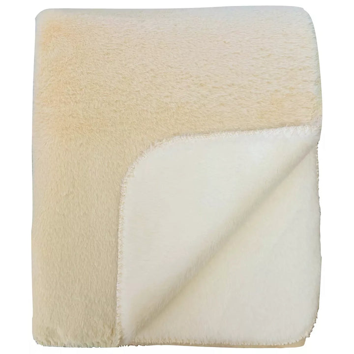 Pembroke Faux Rabbit Reverse Colour Throw 150x200cm - Natural
