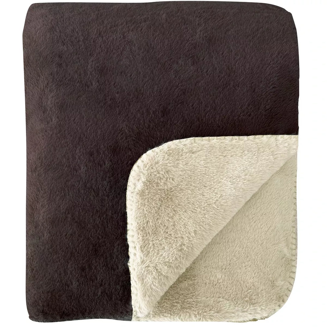 Pembroke Faux Rabbit Reverse Colour Throw 150x200cm - Taupe