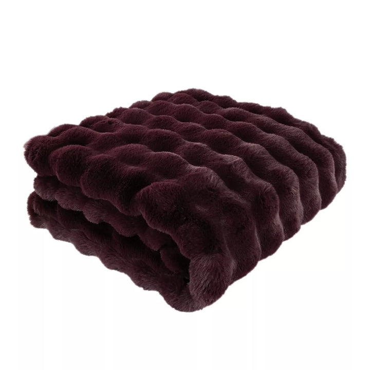 Raffles Faux Fur Throw 150x200cm - Aubergine