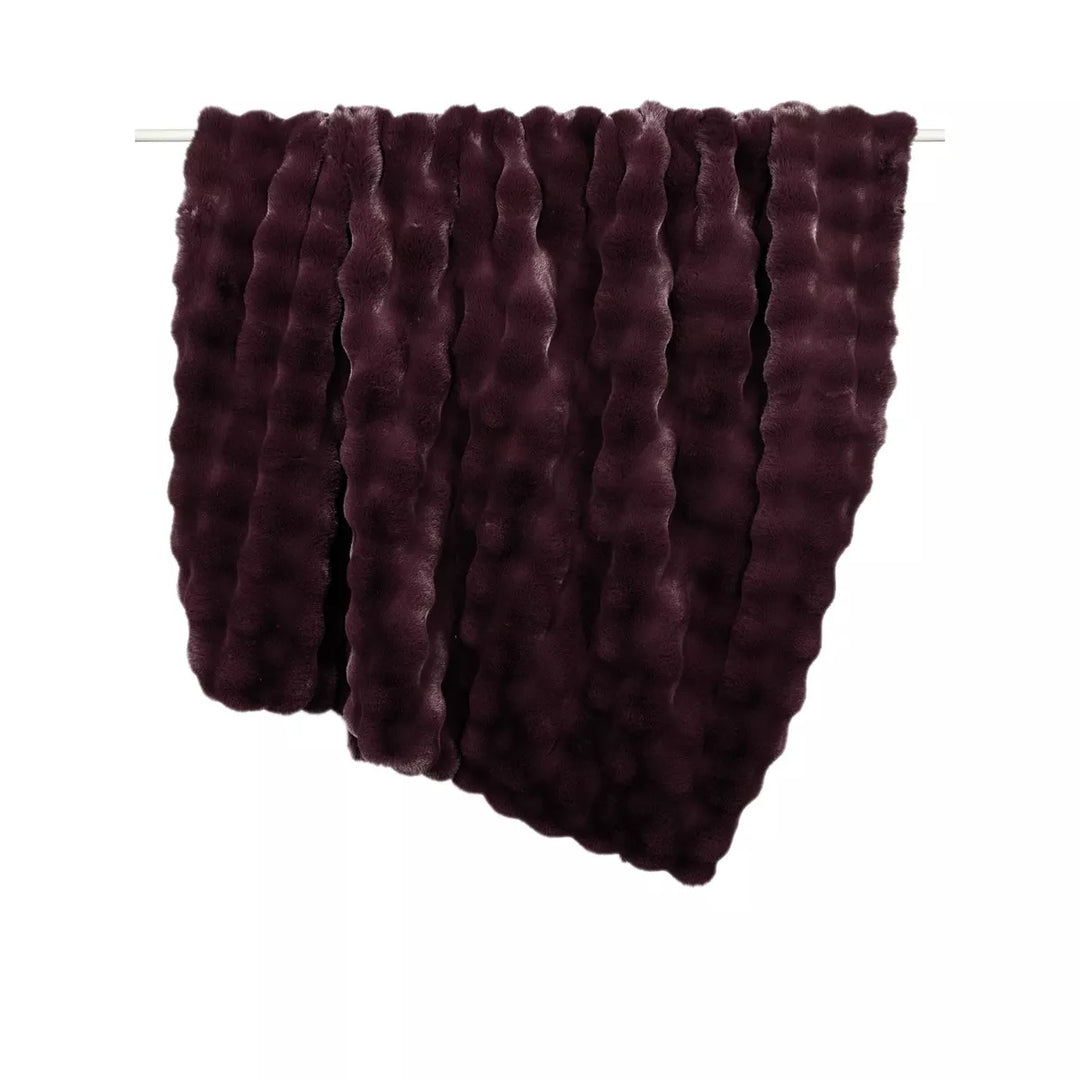 Raffles Faux Fur Throw 150x200cm - Aubergine