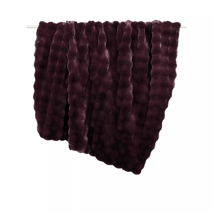 Raffles Faux Fur Throw 150x200cm - Aubergine