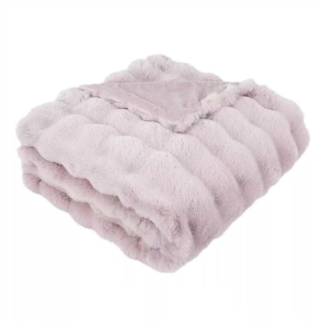 Raffles Faux Fur Throw 150x200cm - Baby Pink
