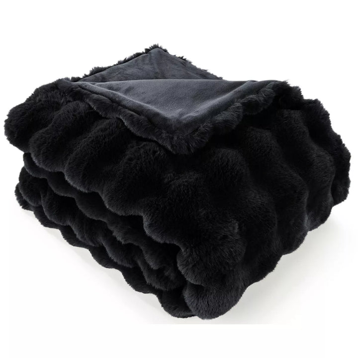 Raffles Faux Fur Throw 150x200cm - Black