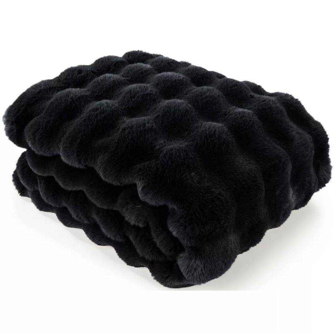 Raffles Faux Fur Throw 150x200cm - Black