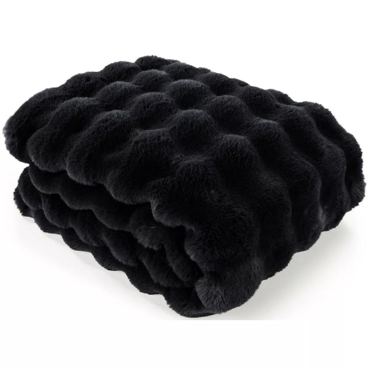 Raffles Faux Fur Throw 150x200cm - Black