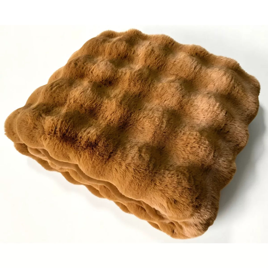 Raffles Faux Fur Throw 150x200cm - Brandy