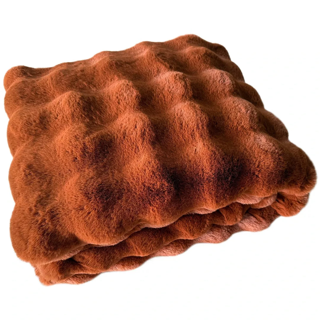 Raffles Faux Fur Throw 150x200cm - Chestnut