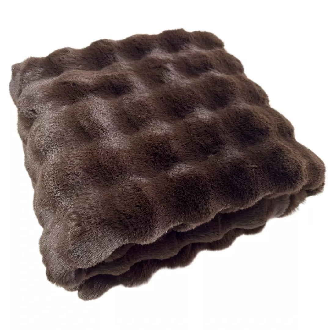 Raffles Faux Fur Throw 150x200cm - Chocolate