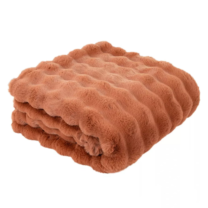 Raffles Faux Fur Throw 150x200cm - Orange