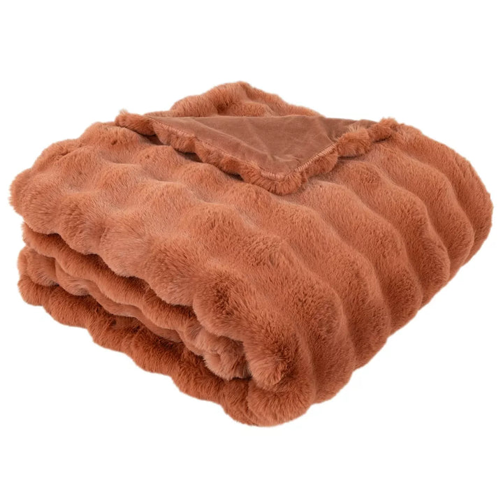 Raffles Faux Fur Throw 150x200cm - Orange