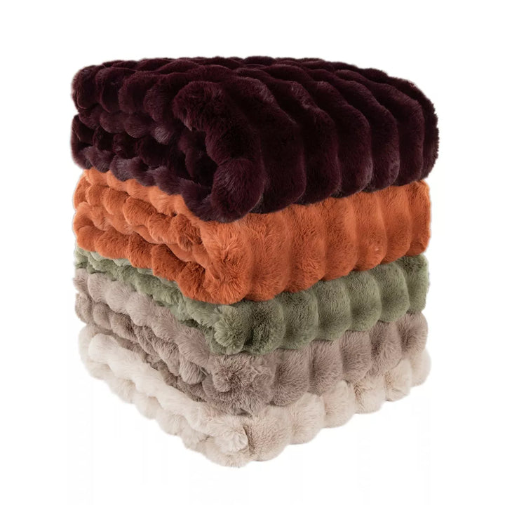 Raffles Faux Fur Throw 150x200cm - Orange