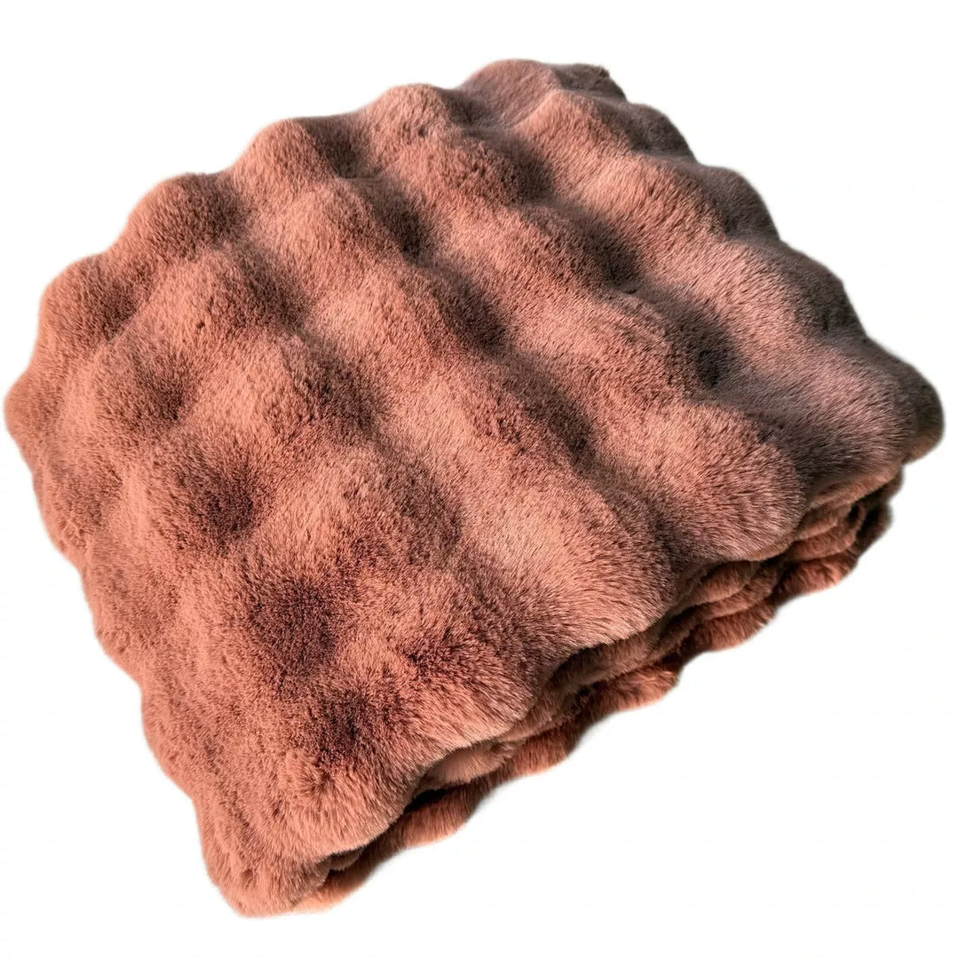 Raffles Faux Fur Throw 150x200cm - Rosewood