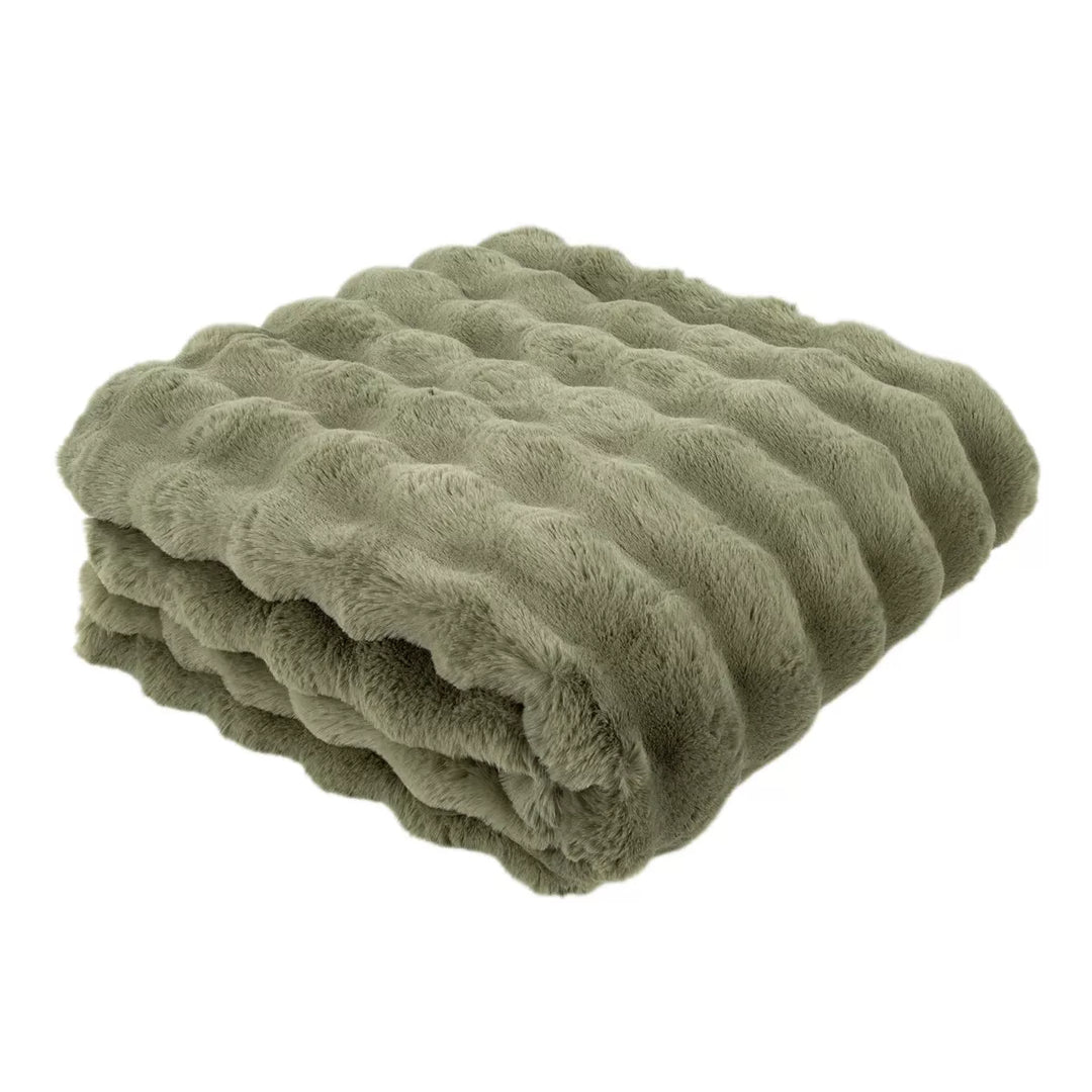 Raffles Faux Fur Throw 150x200cm - Sage