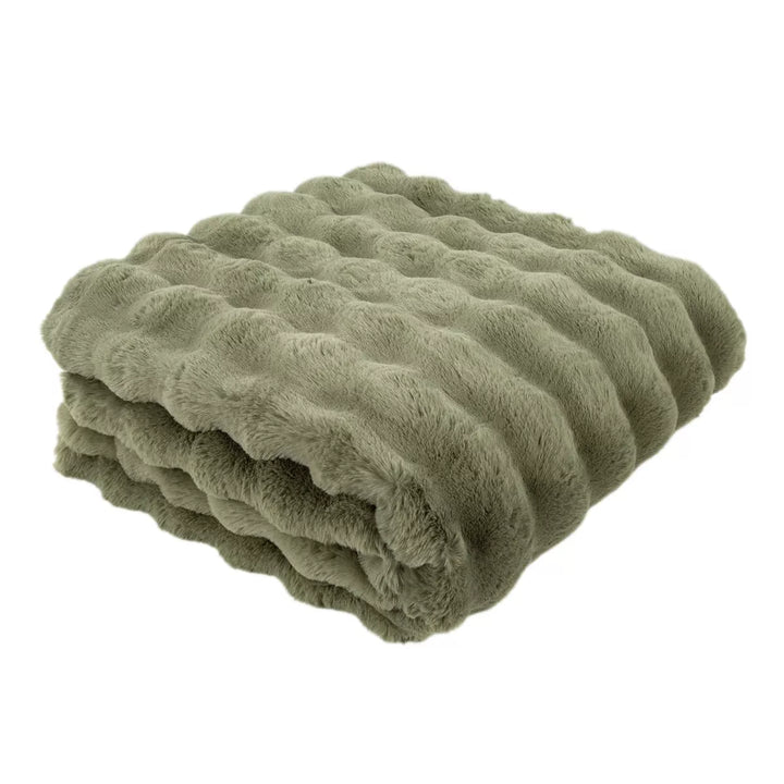 Raffles Faux Fur Throw 150x200cm - Sage