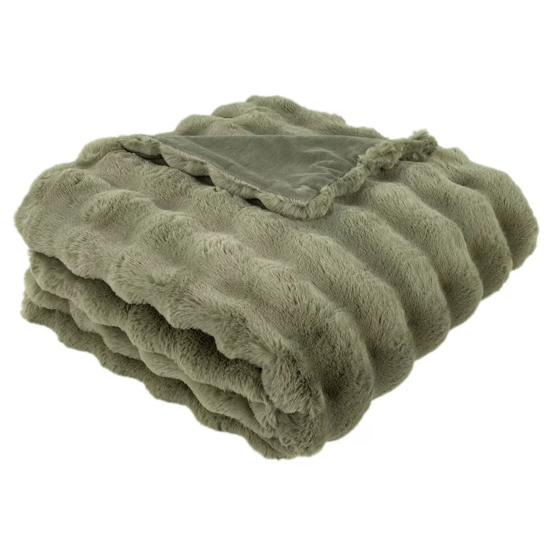 Raffles Faux Fur Throw 150x200cm - Sage