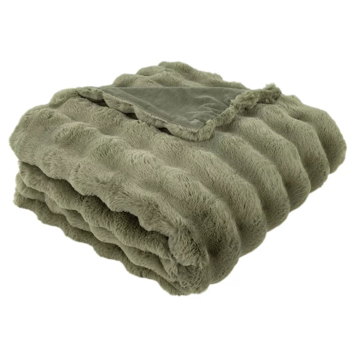 Raffles Faux Fur Throw 150x200cm - Sage