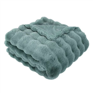 Raffles Faux Fur Throw 150x200cm - Seafoam