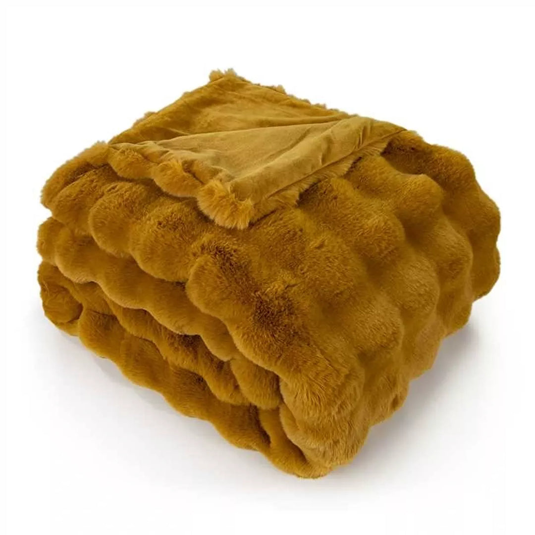 Raffles Faux Fur Throw 150x200cm - Whiskey