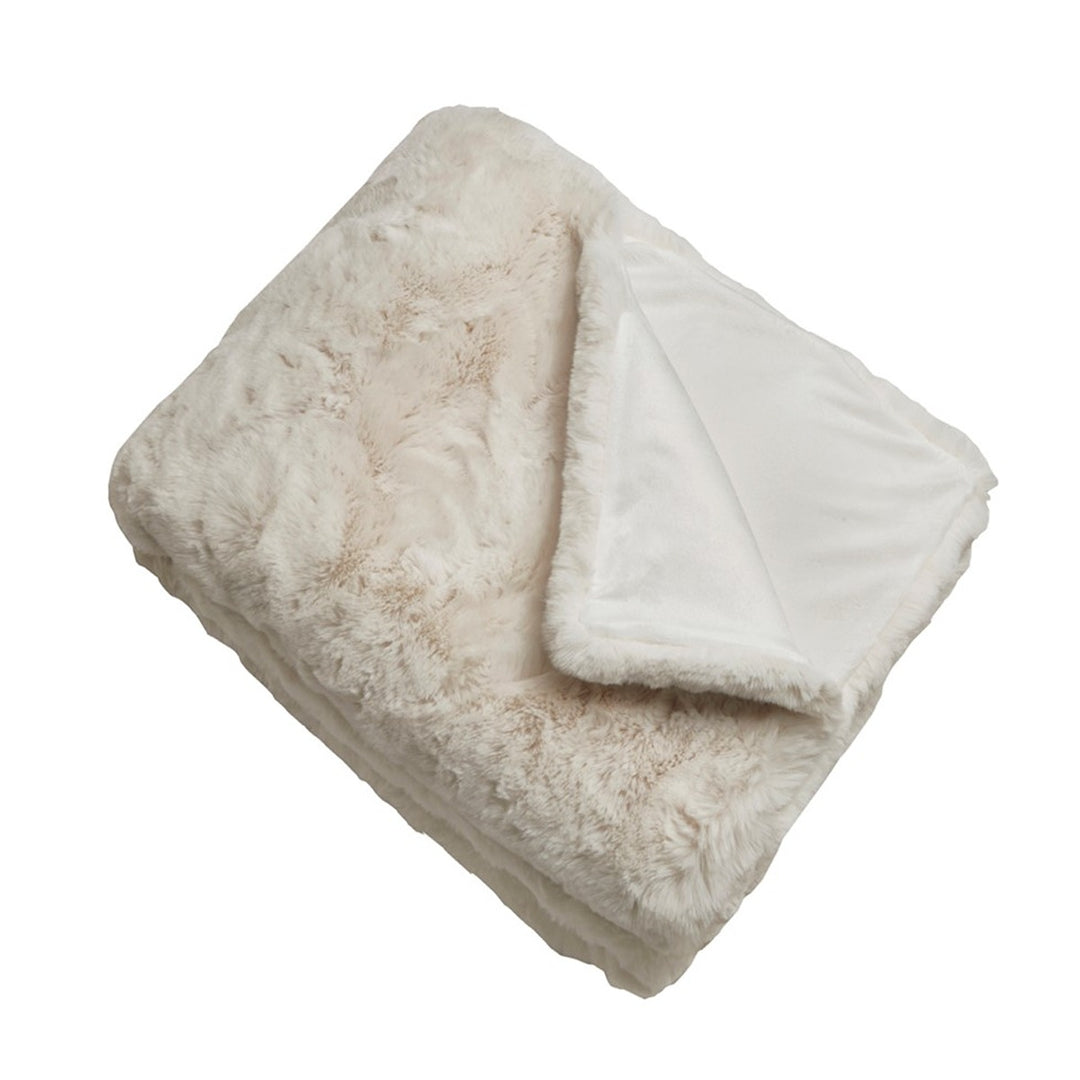 Rapture Faux Fur Throw 150x180cm - White Malini 1