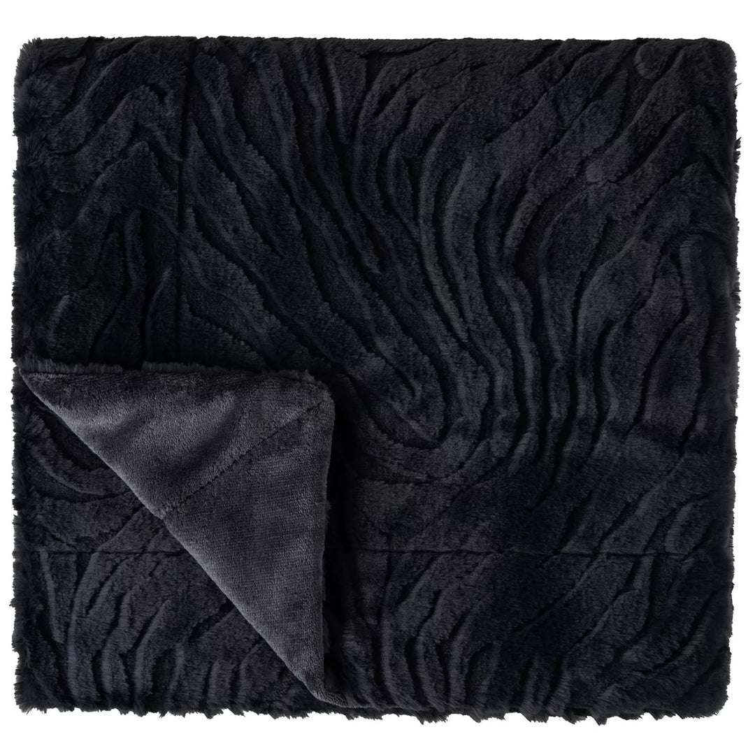 Ziggy Faux Fur Throw 130x170cm - Black