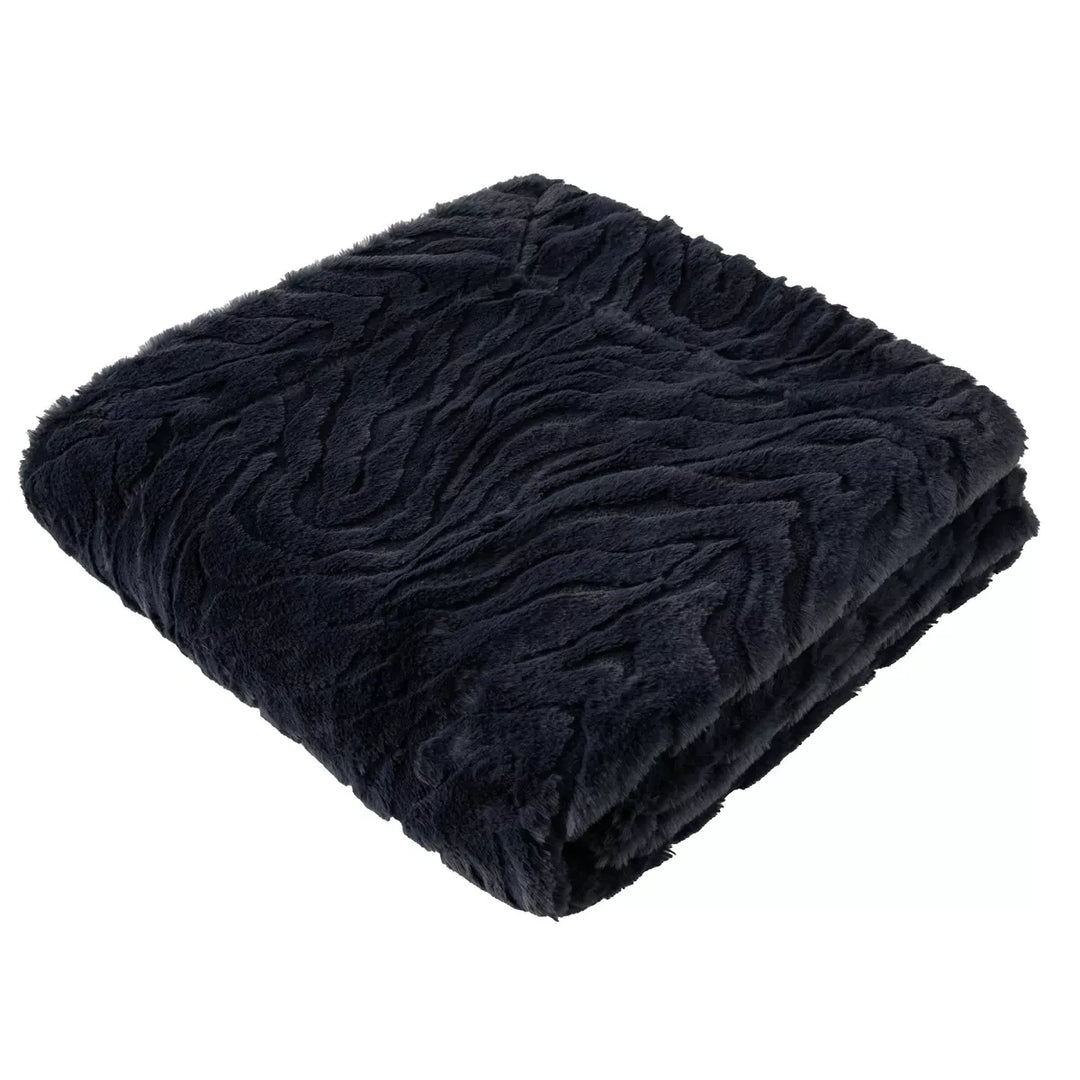 Ziggy Faux Fur Throw 130x170cm - Black