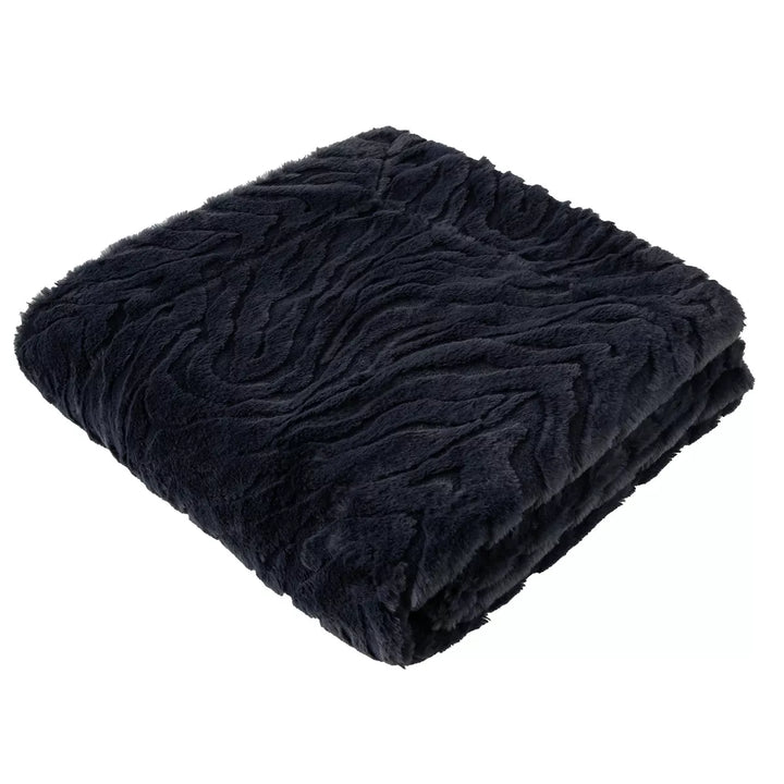 Ziggy Faux Fur Throw 130x170cm - Black