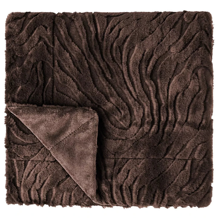 Ziggy Faux Fur Throw 130x170cm - Chocolate