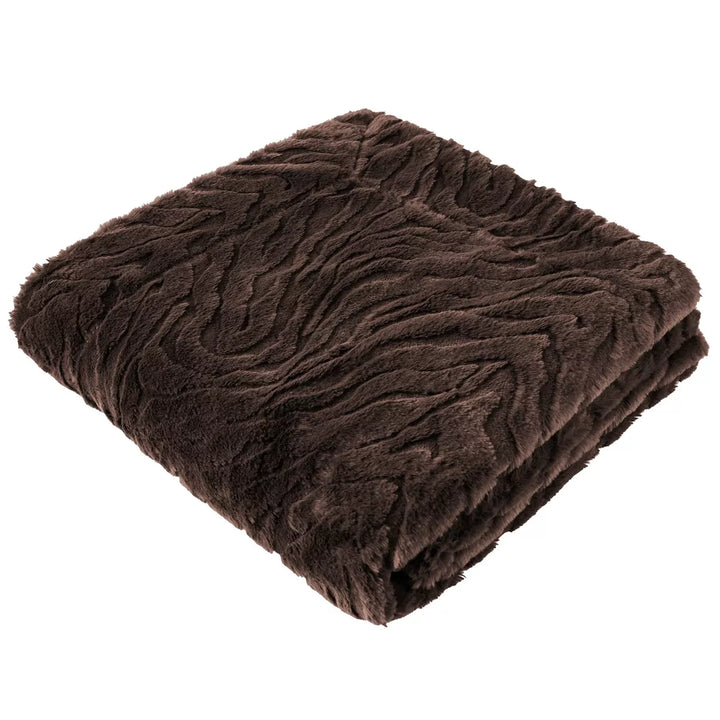Ziggy Faux Fur Throw 130x170cm - Chocolate